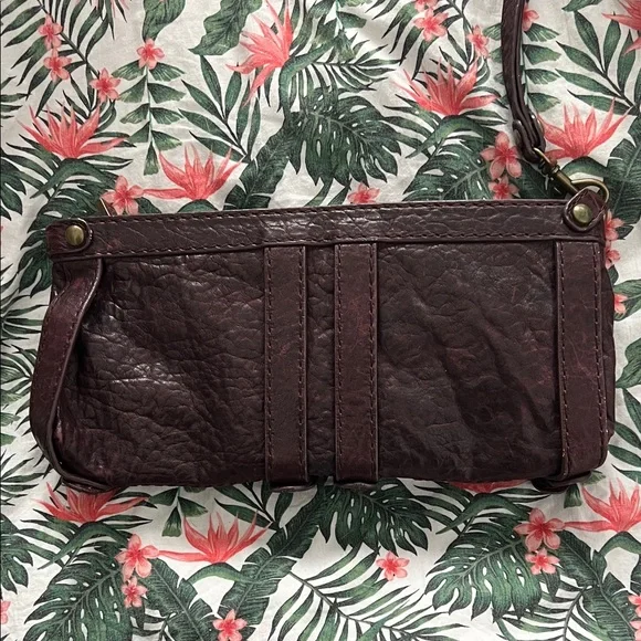 Kooba Vintage Burgundy Clutch with Buckle Accents and magnetic closure pockets - Picture 6 of 7